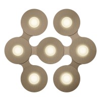 Grossmann Disc LED Wand- / Deckenleuchte, 7-flg., goldbraun 