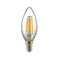 Sigor LED Filament Kerze E14 klar, 4,5 W, Dim-to-Warm, Ø: 3,5 cm