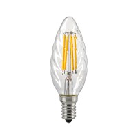 Sigor LED Filament Kerze gedreht E14 klar, 4,5 W, 2700 K, dimmbar, Ø: 3,5 cm
