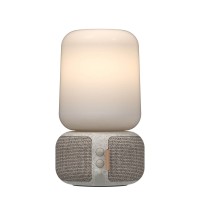 Kreafunk aLOOMI CARE LED Akkuleuchte & Bluetooth Lautsprecher, grau meliert (eingeschaltet)