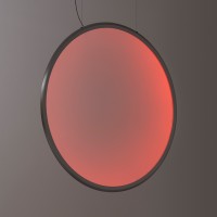Artemide Discovery Vertical 100 RGBW LED Sospensione, Aluminium satiniert (Lichtfarbe rot)