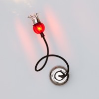 Serien.lighting Poppy Ceiling 1 Wand- / Deckenleuchte, Schirm: rubinrot, Arm: schwarz
