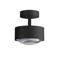 Top Light Puk Maxx Turn Outdoor Up & Down LED Deckenleuchte, Gehäuse, schwarz matt feinstrukturiert, mit Linse klar (nicht inbegriffen)
