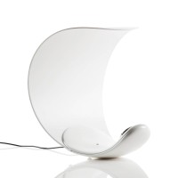 Luceplan Curl LED Tavolo, Rückläufer, weiß / weiß
