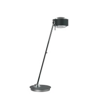 Top Light Puk Maxx Table LED Tischleuchte, 60 cm, Gehäuse, anthrazit matt / Chrom, mit Einsätzen Linse klar / Linse klar (Einsätze nicht inbegriffen)