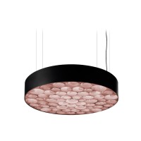 LZF Lamps Spiro Medium LED Pendelleuchte, äußerer Schirm: schwarz, innen: hellrosa