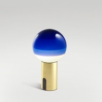 Marset Dipping Light Portable LED Akkuleuchte, Messing gebürstet, Schirm: blau