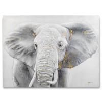 L.C. Wholesaler Ölbild Elefant, 90 x 120 cm, Öl auf Leinwand