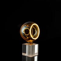 Sompex Cubic Tischleuchte mit Segula LED Floating Globe 150 90° smokey grau, Acryl (inbegriffen) (©Leuchtenland.com)