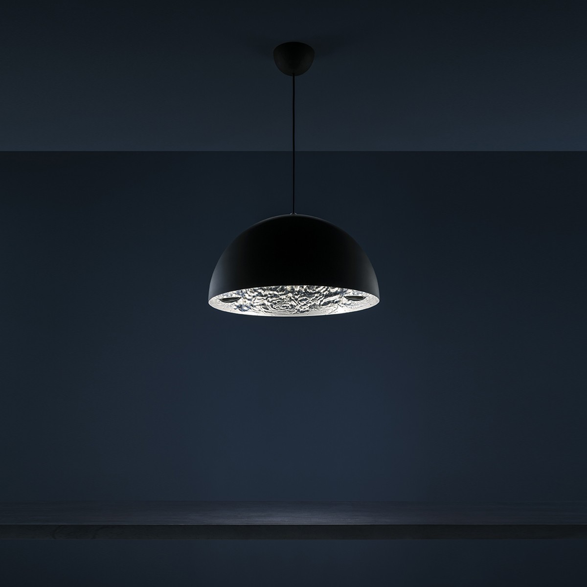 Catellani & Smith Stchu-Moon 02 LED Pendelleuchte, Ø: 40 cm, schwarz / Silber
