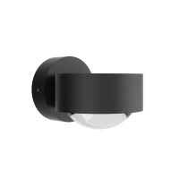 Top Light Puk Mini Wall Outdoor LED Wandleuchte, Gehäuse, schwarz matt feinstrukturiert, mit Linse klar / Glas satiniert (nicht inbegriffen)