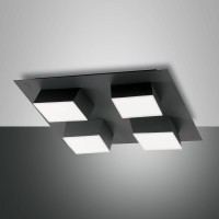 Fabas Luce Lucas LED Deckenleuchte, 4-flg., schwarz 