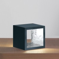 Icone Cubo LED Tischleuchte, Titan / Blattsilber