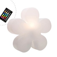 8 seasons design Shining Flower RGB LED Dekoleuchte, Ø: 40 cm, weiß, mit Fernbedienung (eingeschaltet)
