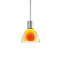 Bruck Duolare Silva Neo Ø: 11 cm Fassung: Chrom matt Pendelleuchte Glas: dichroitisch orange - gelb
