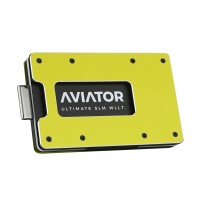Aviator Wallet Aluminium Electric Lime Slide Slim Wallet Geldbörse, gelb eloxiert (Vorderseite)