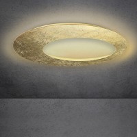 Escale Blade Open LED Wand- / Deckenleuchte, Ø: 95 cm, Blattgold