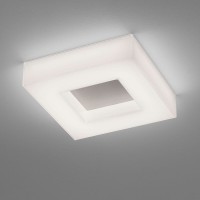 Helestra Cosi LED Wand- / Deckenleuchte, 30 x 30 cm, Nickel matt / Glas satiniert