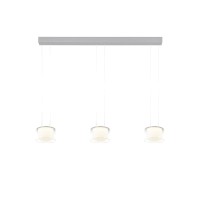 Bankamp Grand LED Pendelleuchte, 3-flg., Vertical flex, Aluminium eloxiert, Schirm: Kristallglas klar