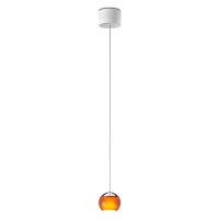 Oligo Balino LED Pendelleuchte, unsichtbare Höhenverstellung, Chrom / orange glänzend