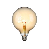 Sompex Love LED Filament Globelampe E27 Amber, 1,5 W, 2000 K, Ø: 12,5 cm