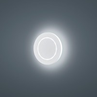 Helestra Fogo LED Außenwandleuchte, rund, weiß matt