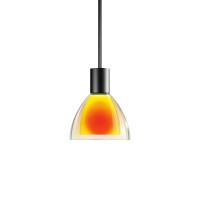 Bruck Duolare Silva Neo Ø: 11 cm Fassung: schwarz Pendelleuchte Glas: dichroitisch orange - gelb