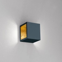 Icone Cubo LED Wandleuchte, schwarz / Blattgold 