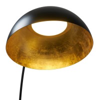 Zava 1962 LED Bogenleuchte, schwarz / Blattgold